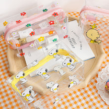 Load image into Gallery viewer, Ins Cute Flower Transparent Pencil Case Large Capacity Make Up Bag Plastic PVC Case Large Storage Bag