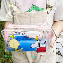 Load image into Gallery viewer, Ins Cute Flower Transparent Pencil Case Large Capacity Make Up Bag Plastic PVC Case Large Storage Bag