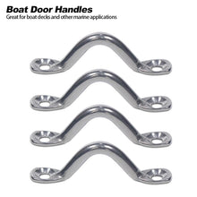 Load image into Gallery viewer, 4Pcs M5 316 Stainless Steel Handles Wire Eye Strap Boat Marine Tie Down Fender Hook Canopy Silver RV Engines Accessories