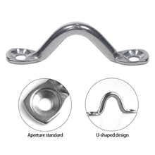 Load image into Gallery viewer, 4Pcs M5 316 Stainless Steel Handles Wire Eye Strap Boat Marine Tie Down Fender Hook Canopy Silver RV Engines Accessories