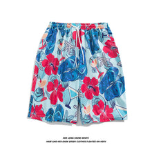 Load image into Gallery viewer, Summer Seaside Vacation Floral Shorts Men's Five-quarter Pants Casual Large Size Hawaiian Shorts Loose Beach Pants - Cartoon Style