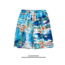 Load image into Gallery viewer, Summer Seaside Vacation Floral Shorts Men's Five-quarter Pants Casual Large Size Hawaiian Shorts Loose Beach Pants - Cartoon Style