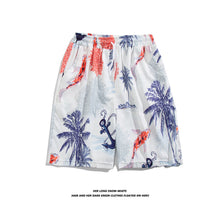 Load image into Gallery viewer, Summer Seaside Vacation Floral Shorts Men's Five-quarter Pants Casual Large Size Hawaiian Shorts Loose Beach Pants - Cartoon Style