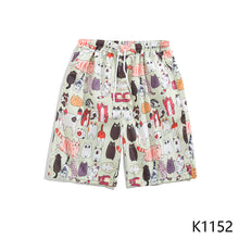 Load image into Gallery viewer, Summer Seaside Vacation Floral Shorts Men's Five-quarter Pants Casual Large Size Hawaiian Shorts Loose Beach Pants - Cartoon Style