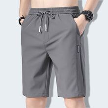 Load image into Gallery viewer, Summer Men's Ice Silk Shorts Breathable Thin Style Casual Straight Five-Point Sweatpants Loose Type Elastic Splicing Pants