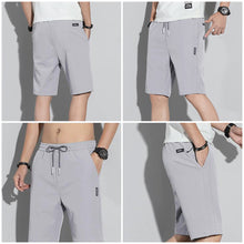 Load image into Gallery viewer, Summer Men's Ice Silk Shorts Breathable Thin Style Casual Straight Five-Point Sweatpants Loose Type Elastic Splicing Pants