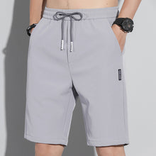 Load image into Gallery viewer, Summer Men's Ice Silk Shorts Breathable Thin Style Casual Straight Five-Point Sweatpants Loose Type Elastic Splicing Pants