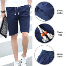 Load image into Gallery viewer, Cotton Men Lace-Up Shorts Classic Solid Color Sports Casual Medium Pants Multi-Color Fashion Trend Men's Wear