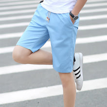 Load image into Gallery viewer, Cotton Men Lace-Up Shorts Classic Solid Color Sports Casual Medium Pants Multi-Color Fashion Trend Men's Wear