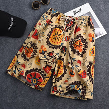 Load image into Gallery viewer, Summer Men Cotton And Hemp Printed Pants Sports Casual Loose Thin Style Beach Pants Fashion Trend Men's Wear