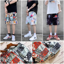 Load image into Gallery viewer, Summer Cartoon Graffiti Beach Pants Men Outer Wear Thin Style Loose Casual Medium Pants Running Fitness Sports Pants Fashion Hip Hop Tide Cool Men's Clothes