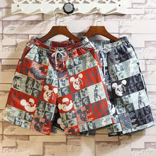 Load image into Gallery viewer, Summer Cartoon Graffiti Beach Pants Men Outer Wear Thin Style Loose Casual Medium Pants Running Fitness Sports Pants Fashion Hip Hop Tide Cool Men's Clothes