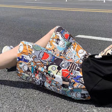 Load image into Gallery viewer, Summer Cartoon Graffiti Beach Pants Men Outer Wear Thin Style Loose Casual Medium Pants Running Fitness Sports Pants Fashion Hip Hop Tide Cool Men's Clothes