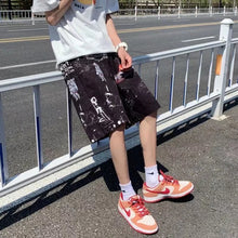 Load image into Gallery viewer, Summer Cartoon Graffiti Beach Pants Men Outer Wear Thin Style Loose Casual Medium Pants Running Fitness Sports Pants Fashion Hip Hop Tide Cool Men's Clothes