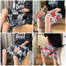 Load image into Gallery viewer, Summer Cartoon Graffiti Beach Pants Men Outer Wear Thin Style Loose Casual Medium Pants Running Fitness Sports Pants Fashion Hip Hop Tide Cool Men's Clothes