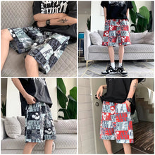 Load image into Gallery viewer, Summer Cartoon Graffiti Beach Pants Men Outer Wear Thin Style Loose Casual Medium Pants Running Fitness Sports Pants Fashion Hip Hop Tide Cool Men's Clothes