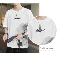 Load image into Gallery viewer, Summer Men's Thin Short Sleeve Trend Ink Style Half Sleeve Casual Fashion T-Shirt Handsome Crew Neck Printed Top
