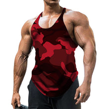 Load image into Gallery viewer, Men U-Neck Vest Outdoor Sports Fitness Sleeveless Top Camouflage Style Show Muscle Fashion Men's Wear