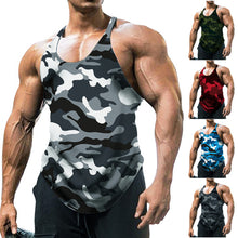 Load image into Gallery viewer, Men U-Neck Vest Outdoor Sports Fitness Sleeveless Top Camouflage Style Show Muscle Fashion Men's Wear