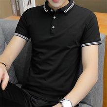 Load image into Gallery viewer, Stand Collar Business Polo T-shirt Solid Skin-friendly Comfortable T-shirt Breathable Summer Top T-shirt for Men