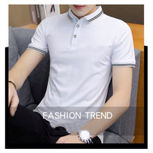 Load image into Gallery viewer, Stand Collar Business Polo T-shirt Solid Skin-friendly Comfortable T-shirt Breathable Summer Top T-shirt for Men