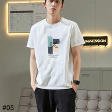 Load image into Gallery viewer, Loose Casual Letter Printed T-shirt Comfortable Breathable Cotton Summer Short Sleeve Top T-shirt for Men