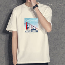 Load image into Gallery viewer, Summer Cotton Men's T-shirt Loose Casual Letter Printed Versatile T-shirt Soft Breathable Short Sleeve Top T-shirt