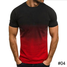 Load image into Gallery viewer, Men's Summer Polyester T-shirt Casual Gradient Round Neck T-shirt Comfortable Breathable Short Sleeve Top T-shirt