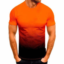 Load image into Gallery viewer, Men's Summer Polyester T-shirt Casual Gradient Round Neck T-shirt Comfortable Breathable Short Sleeve Top T-shirt