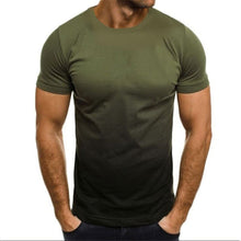 Load image into Gallery viewer, Men's Summer Polyester T-shirt Casual Gradient Round Neck T-shirt Comfortable Breathable Short Sleeve Top T-shirt