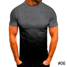 Load image into Gallery viewer, Men's Summer Polyester T-shirt Casual Gradient Round Neck T-shirt Comfortable Breathable Short Sleeve Top T-shirt