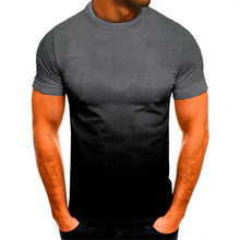 Load image into Gallery viewer, Men's Summer Polyester T-shirt Casual Gradient Round Neck T-shirt Comfortable Breathable Short Sleeve Top T-shirt
