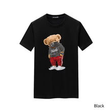 Load image into Gallery viewer, Cartoon Bear Printed Short Sleeve T-shirt Summer Men's Round Neck T-shirt Versatile Men's Underlay Shirt