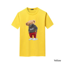 Load image into Gallery viewer, Cartoon Bear Printed Short Sleeve T-shirt Summer Men's Round Neck T-shirt Versatile Men's Underlay Shirt