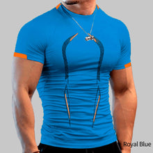 Load image into Gallery viewer, Summer Men's Fitness Sports T-shirt Breathable Short Sleeve Tight Quick Drying T-shirt Men's Sports Fashion T-shirt
