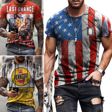 Load image into Gallery viewer, Men's 3D T-shirt Casual Round Neck Men's T-shirt Printing Slim Fit Short Sleeve Pullover Top T-shirt