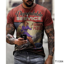Load image into Gallery viewer, Men's 3D T-shirt Casual Round Neck Men's T-shirt Printing Slim Fit Short Sleeve Pullover Top T-shirt