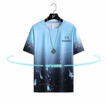 Load image into Gallery viewer, Men's Short Sleeve T-shirt Fashion Ice Silk Summer Gradient Sports Breathable T-shirt Casual Men's Top