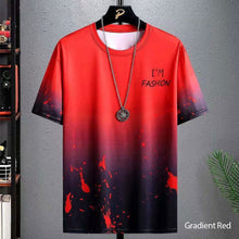 Load image into Gallery viewer, Men's Short Sleeve T-shirt Fashion Ice Silk Summer Gradient Sports Breathable T-shirt Casual Men's Top