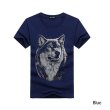 Load image into Gallery viewer, Wolf Head Short Sleeve T-shirt Men's Loose Large Cotton Mid Youth Trend Half Sleeve T-shirt