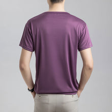 Load image into Gallery viewer, Summer Men's Quick Drying T-shirt Round Neck Fashionable Sports Fitness Running Men's Ice Thin Elastic Sweat Absorbing Suit