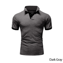 Load image into Gallery viewer, Summer T-shirt Polo Neck Men's Top T-shirt Polyester Color Block Fashion Simple Men's T-shirt