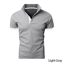 Load image into Gallery viewer, Summer T-shirt Polo Neck Men's Top T-shirt Polyester Color Block Fashion Simple Men's T-shirt