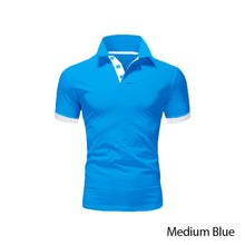 Load image into Gallery viewer, Summer T-shirt Polo Neck Men's Top T-shirt Polyester Color Block Fashion Simple Men's T-shirt