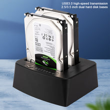Load image into Gallery viewer, SATA to USB 3.0 Multi Hard Drive Docking Station Support Offline Clone 2 Bay HDD Docking Station for 2.5/3.5 inch HDD Enclosure