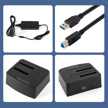 Load image into Gallery viewer, SATA to USB 3.0 Multi Hard Drive Docking Station Support Offline Clone 2 Bay HDD Docking Station for 2.5/3.5 inch HDD Enclosure
