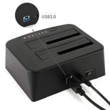 Load image into Gallery viewer, SATA to USB 3.0 Multi Hard Drive Docking Station Support Offline Clone 2 Bay HDD Docking Station for 2.5/3.5 inch HDD Enclosure