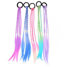Load image into Gallery viewer, 1Pc Colorful Headband Girls Hair Ring Wigs Twist Braid Rope Rubber Band Hair Accessories Kids Wig
