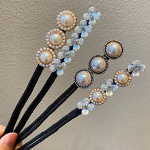 Load image into Gallery viewer, 1Pc Women Elegant Bud Chiffon Flower Bun Maker Maruko Hairstyle Making Long Tool Sweet Hair Braide Rope Hairbands Accessories