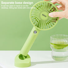 Load image into Gallery viewer, Portable USB Chargeable Mini Fan Handheld Fans with Base Summer Outdoor 3 Speed Adjustable Air Cooling Fan with Phone Holder